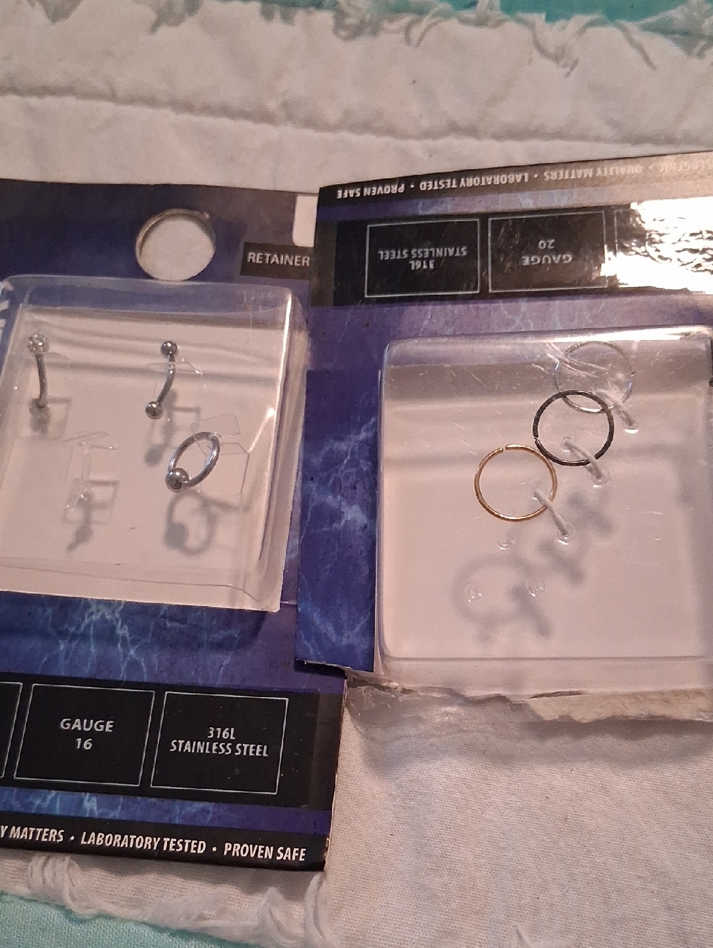 Nose and Hoop Jewelry Set - Silver & Gold